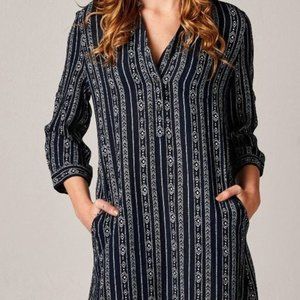 {Dear John}  Boho Boutique Navy Printed Dress XS